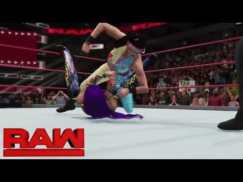 WWE 2K18 RAW BAYLEY ATTACKS SASHA BANKS + MATCH - YouTube