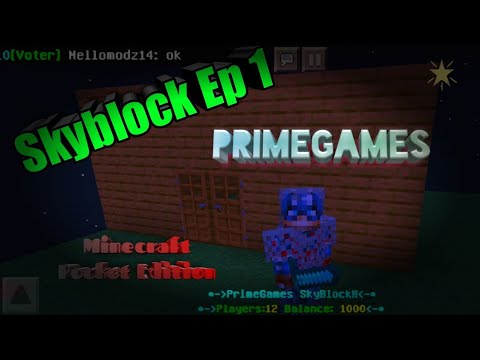 Minecraft PE Skyblock Primegames Ep 1 - YouTube