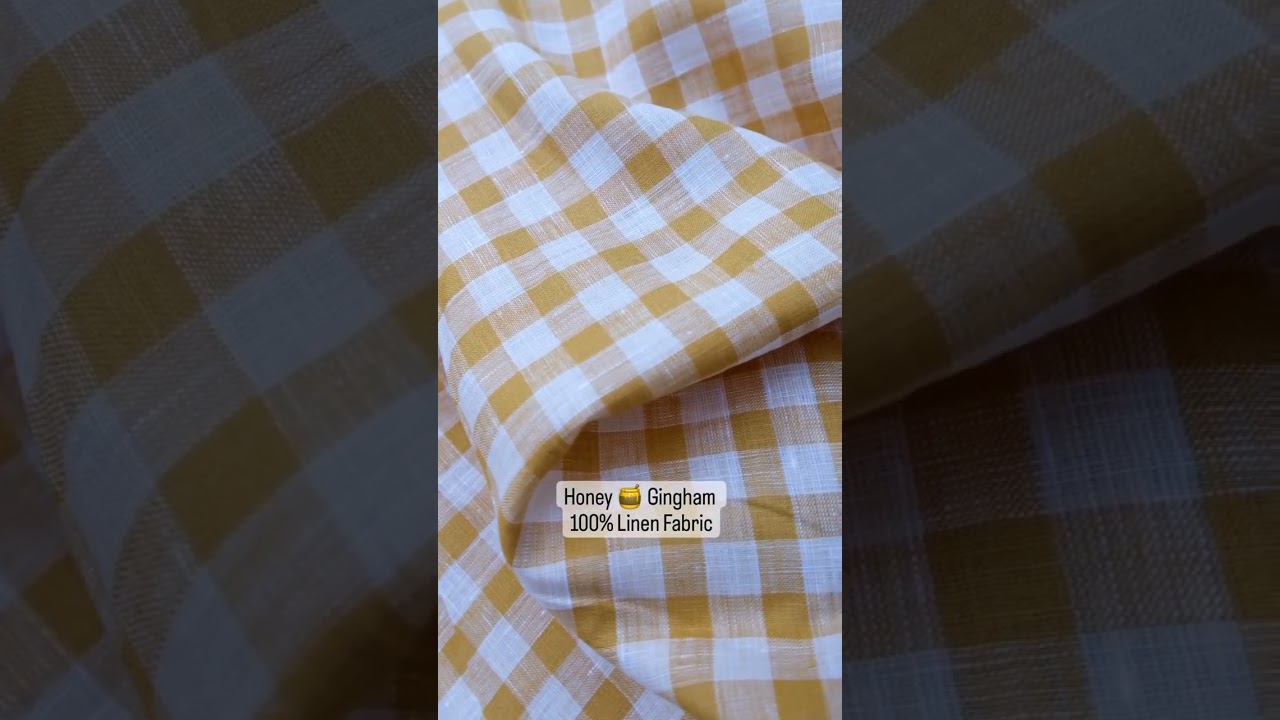Honey Gingham | 100% Linen Fabric