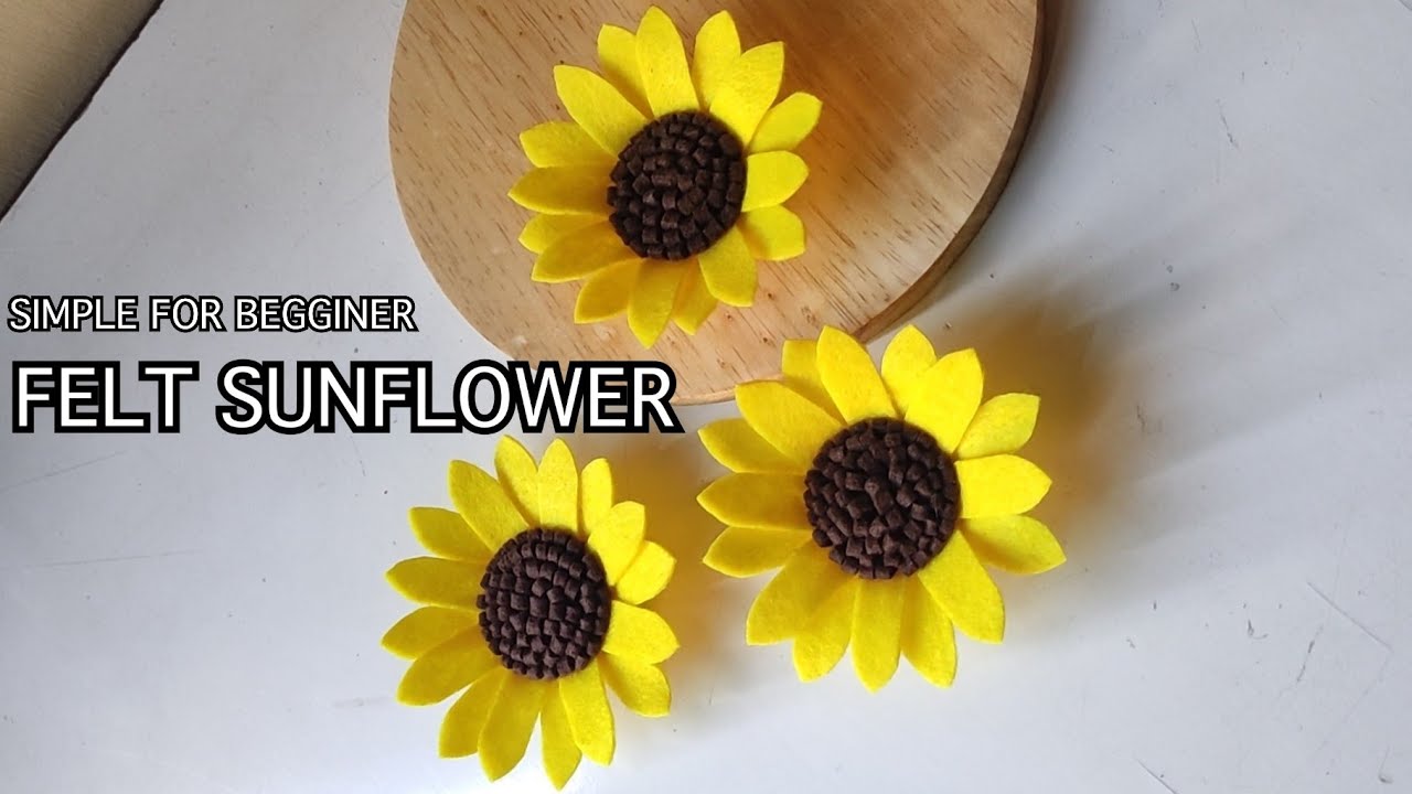 DIY CARA MEMBUAT BUNGA MATAHARI DARI KAIN FLANEL | FELT SUNFLOWER