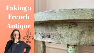 Faking a French Antique- Painted Furniture Makeover with Crackle effect and heavy distress