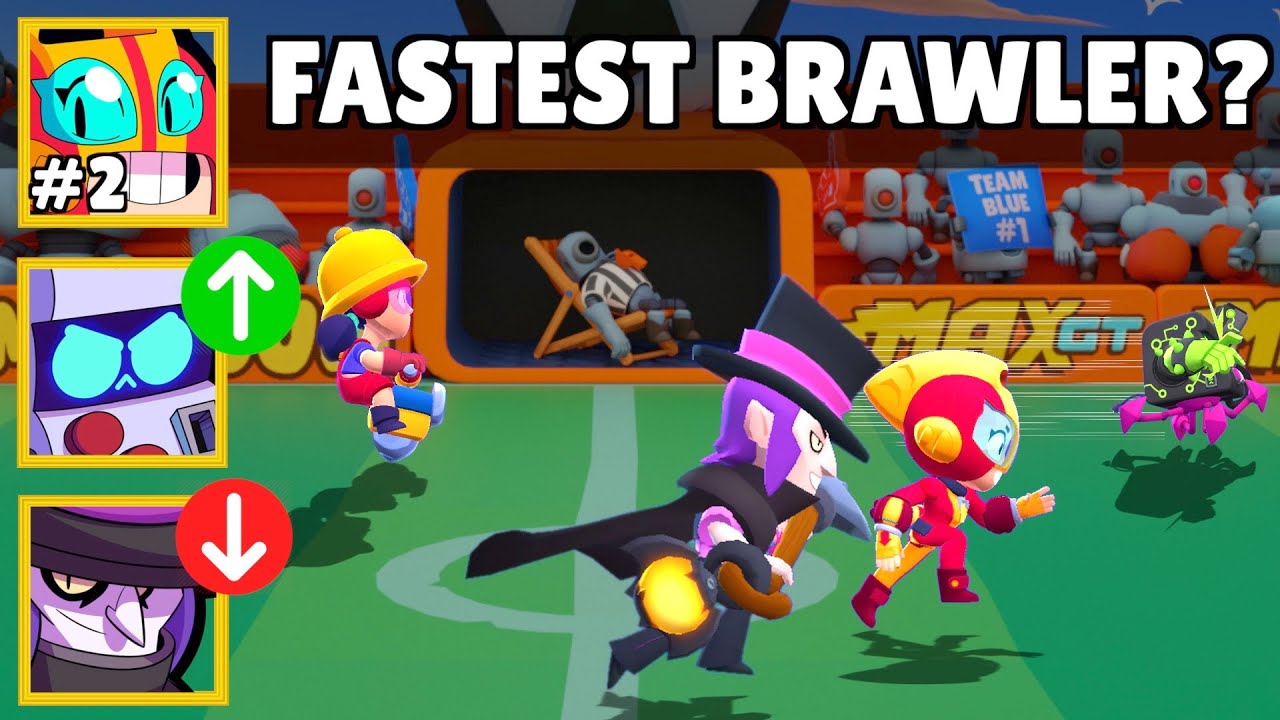 The Fastest Brawler In Brawl Stars Brawl Stars Olympics Speed Test Youtube - how to move faster in brawl stars