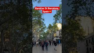 Busiest Street In Barcelona Spain