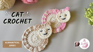 C- Cat Coaster Crochet Tutorial | Easy Beginner Friendly | Alphabetical Series