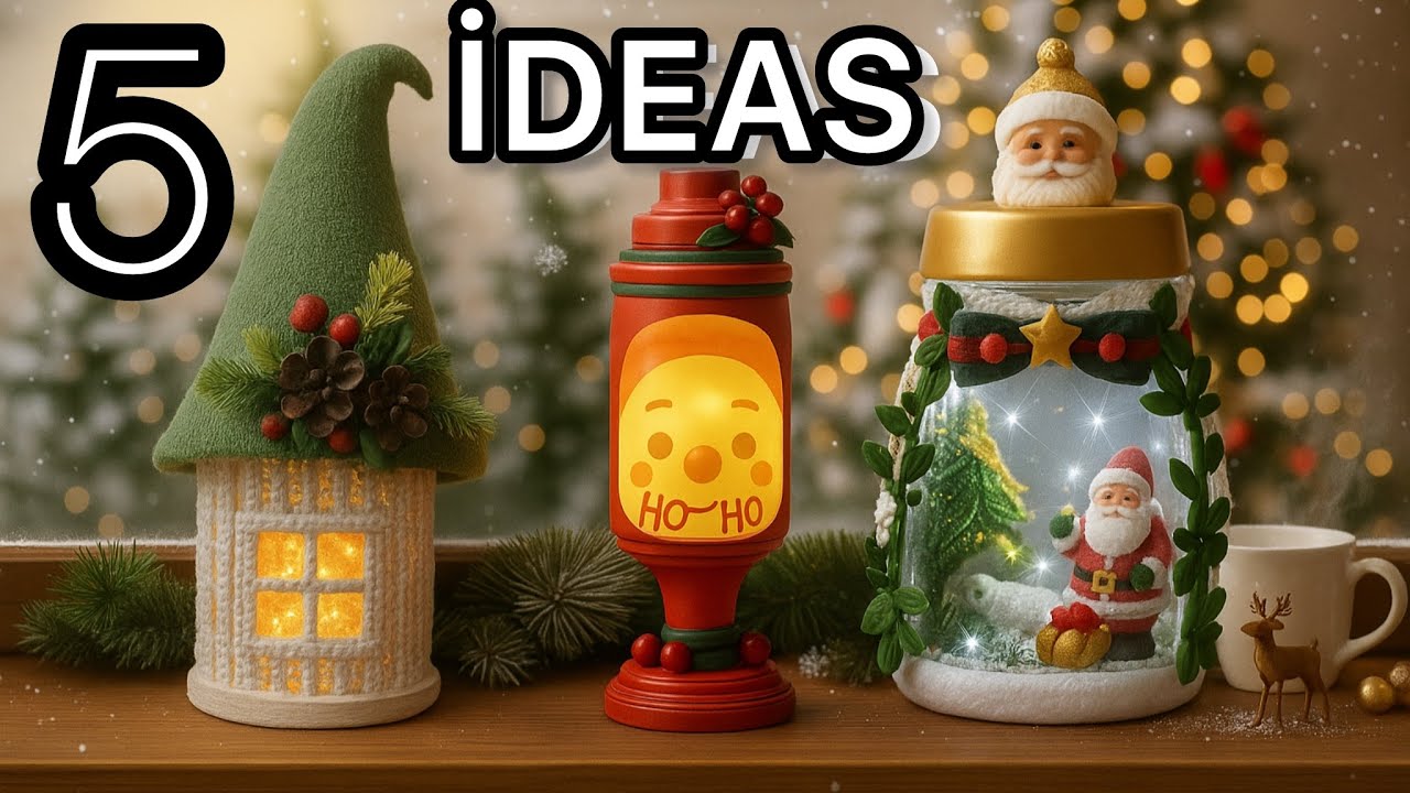 SIMPLE DIY✅ 5 Amazing Christmas Decoration Ideas with Glass Jars - Crafts