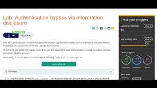 Authentication bypass via information disclosure : BurpSuite Labs