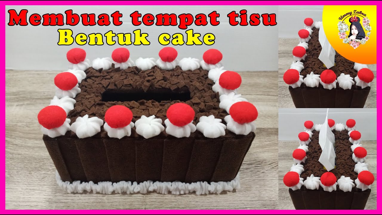 CARA MEMBUAT TEMPAT TISU DARI KARDUS BEKAS - BERBENTUK CAKE