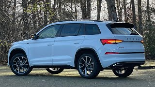 Skoda NEW Kodiaq 2022 Sportline in 4K Moon White Metal 20 Inch Vega Walk around & detail inside