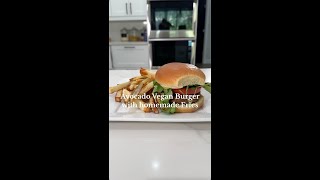 Wife away, Husband cooking Avocado Vegan Burger W/ Homemade Fries foodie food recipe yummy