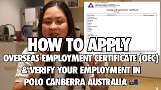 HOW TO VERIFY YOUR EMPLOYER IN AUSTRALIA 🇦🇺 & OVERSEAS EMPLOYMENT CERTIFICATE (OEC) 🇵🇭 PROCESS