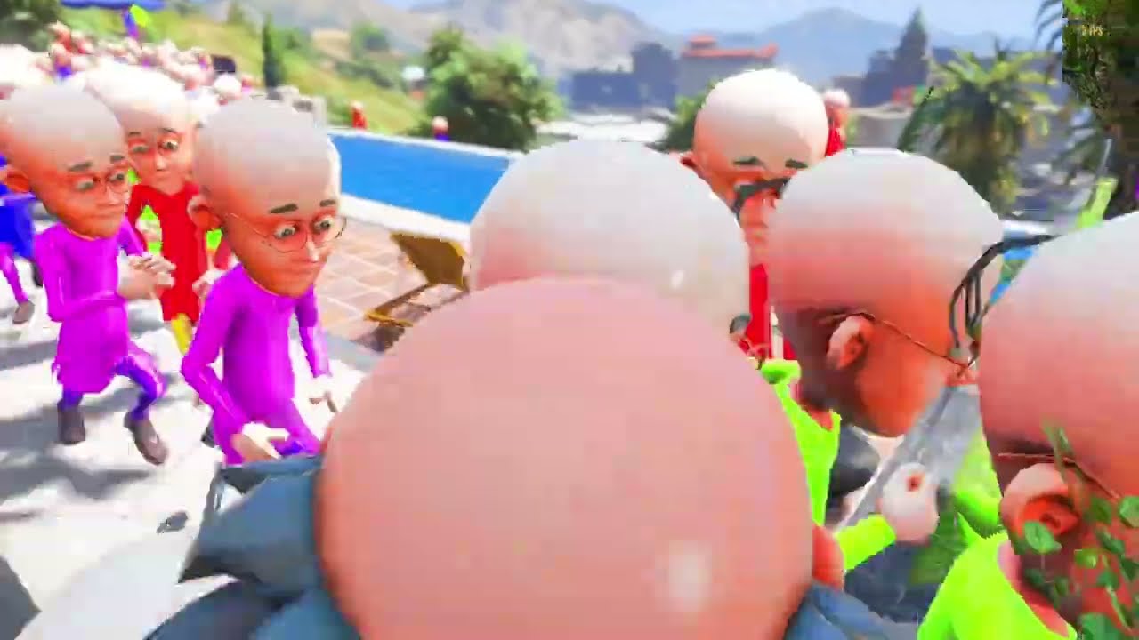 Motu Escape From 1000 Red, Blue, Pink And Yellow Patlu In Gta 5