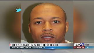 Two arrested on 77 felony charges in robberies at Tucson fast-food chains
