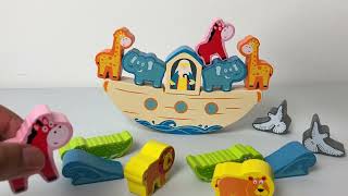 Fun way to learn animal names with Noah's balancing ark
