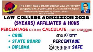 How to calculate percentage for law admission / law admission update2026/TNDALU #lawstudents #tndalu