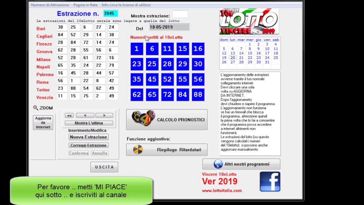 10eLOTTO.. pronostici  dal programma per WINDOWS