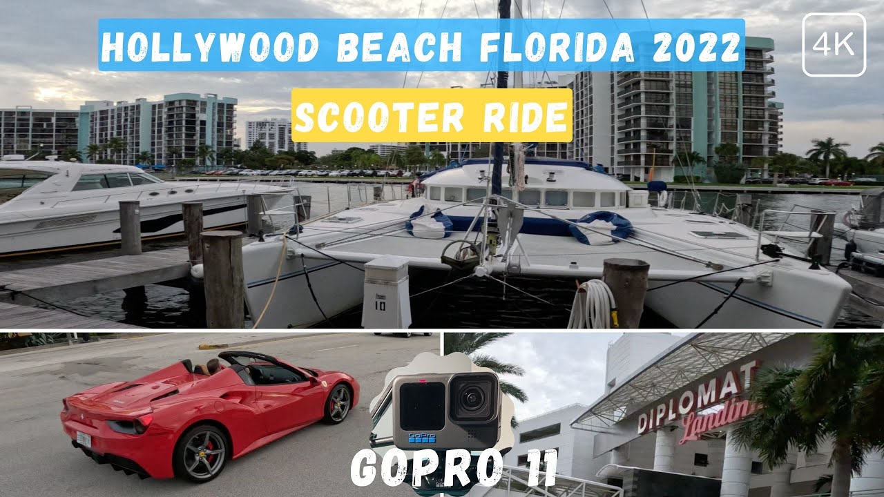 GoPro11 Hollywood Beach Ocean Drive Florida e-scooter ride 2022 GoPro11 | 4K