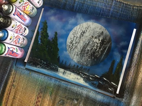 Super Moon - Spray Paint Art | By The Love Paint Art - YouTube