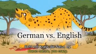 German vs English: Family Guy, damn nature, you scary