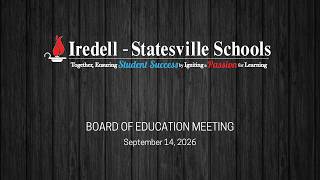 September 14, 2026 - Iredell-Statesville Board of Education Meeting