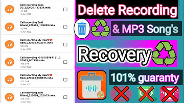 Delete call recording recovery | mp3 & audio recovery app for android | delete recording recovery