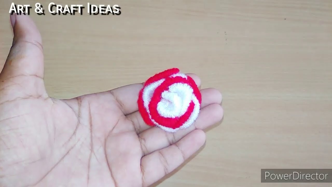 Woolen flower making with Fork | Easy rose making - Hand embroidery | Art & Craft Ideas