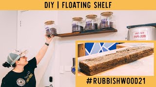 DIY | Floating Shelf with Timber and Resin using EASY Amazon Hardware | #rubbishwood21