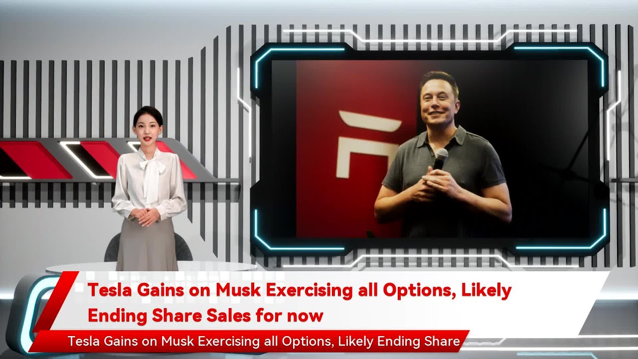 Tesla Gains on Musk Exercising all Options, Likely Ending Share Sales for now