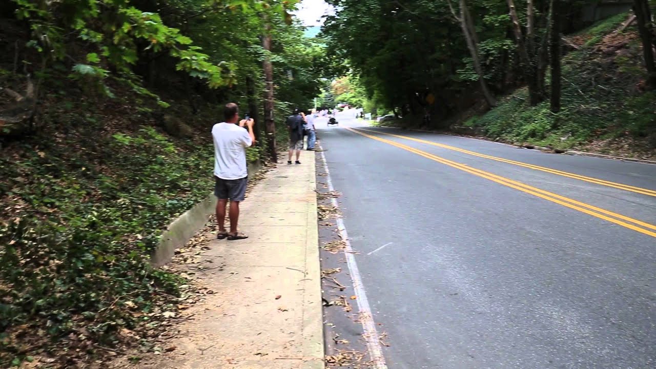 Antique Race Car Climbs a Hill in  Port Jefferson - Hill Climb 2015