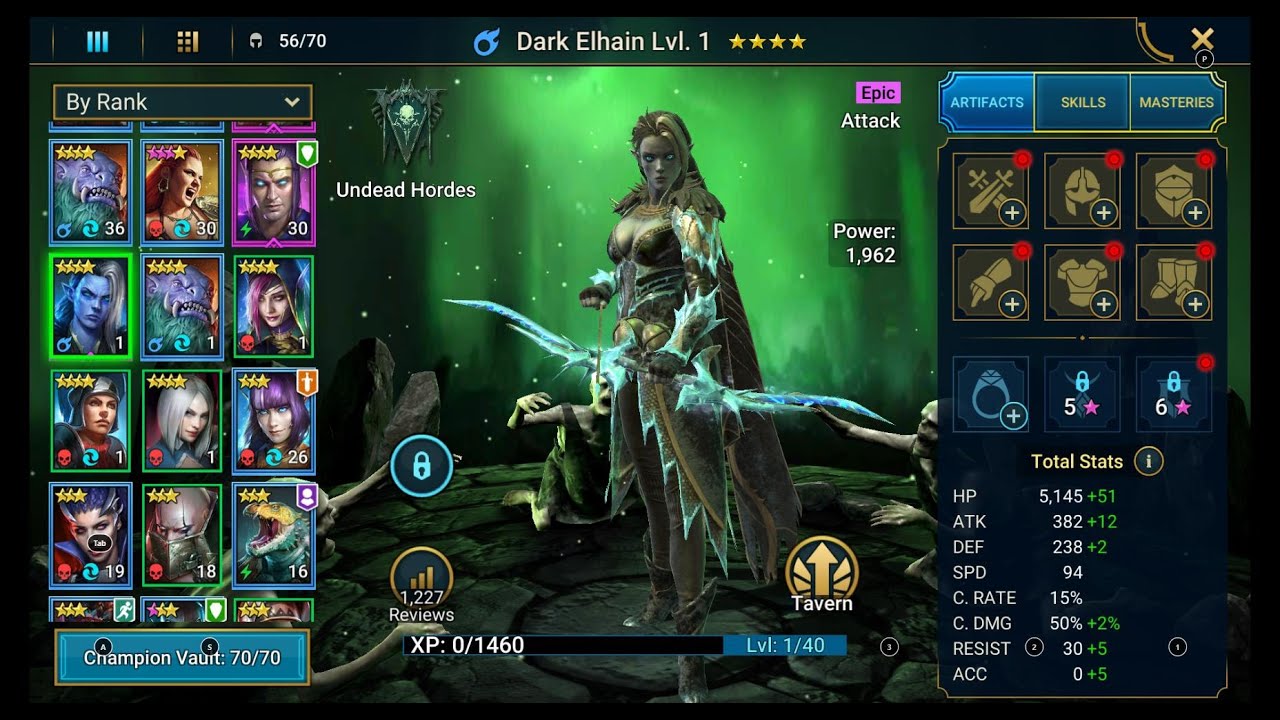 Raid Shadow Legends Unlocking Dark Elhain Epic Magic Champion Youtube