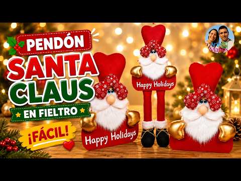 ??Cómo Hacer un PENDÓN NAVIDEÑO con Santa Claus? Arte en Tus Manos