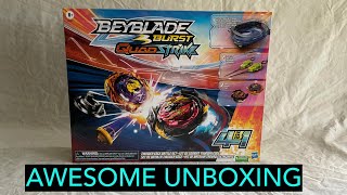 Famous AWESOME 4 LAUNCH ZONE! ! IN ONE Beyblade Burst QUADSTRIKE Thunder Edge Battle Set Unboxing! Wealth