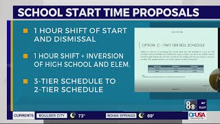 Nevada Department of Education presents school start time options at CCSD school board meeting