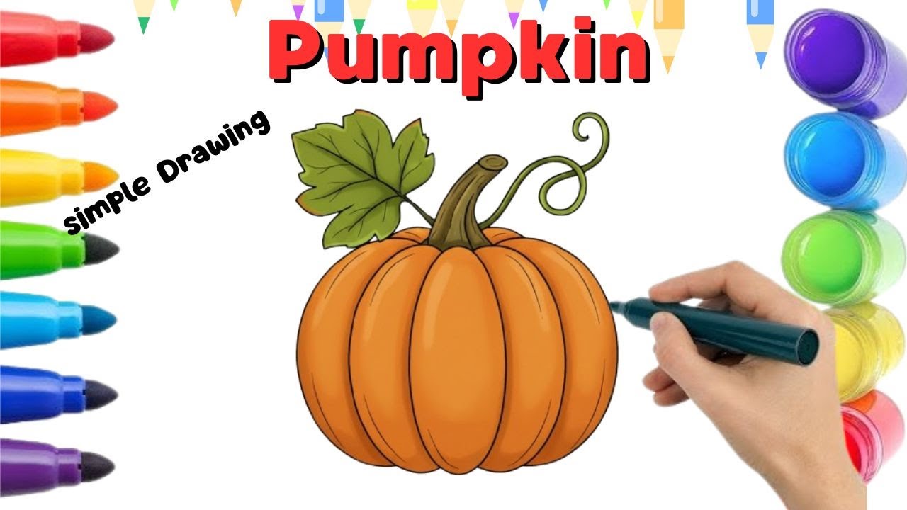 Pumpkin Drawing || Drawing, Painting & Coloring For Kids and Toddlers_🌈🎨