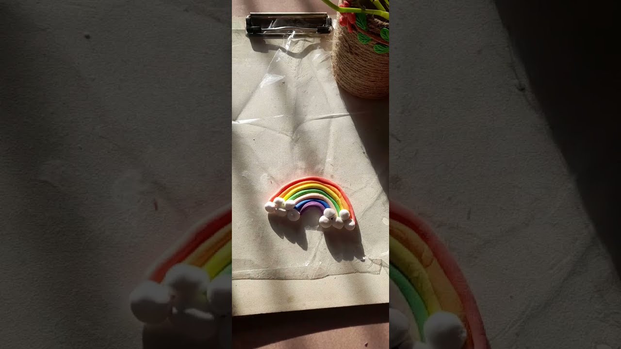 Rainbow making with clay  ||clay crafts tutorial step by step easily