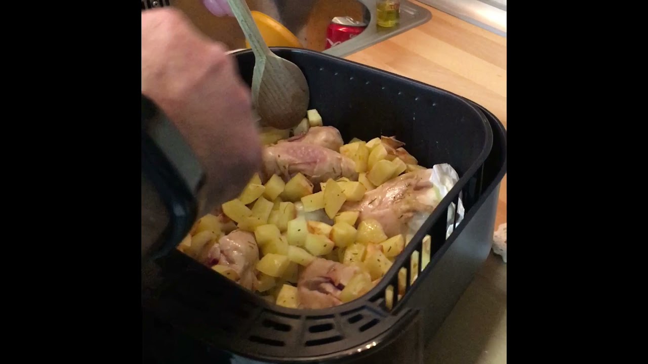 TUTORIAL COSCE DI POLLO CON PATATE IN FRIGGITRICE AD ARIA || ZERO ODORE