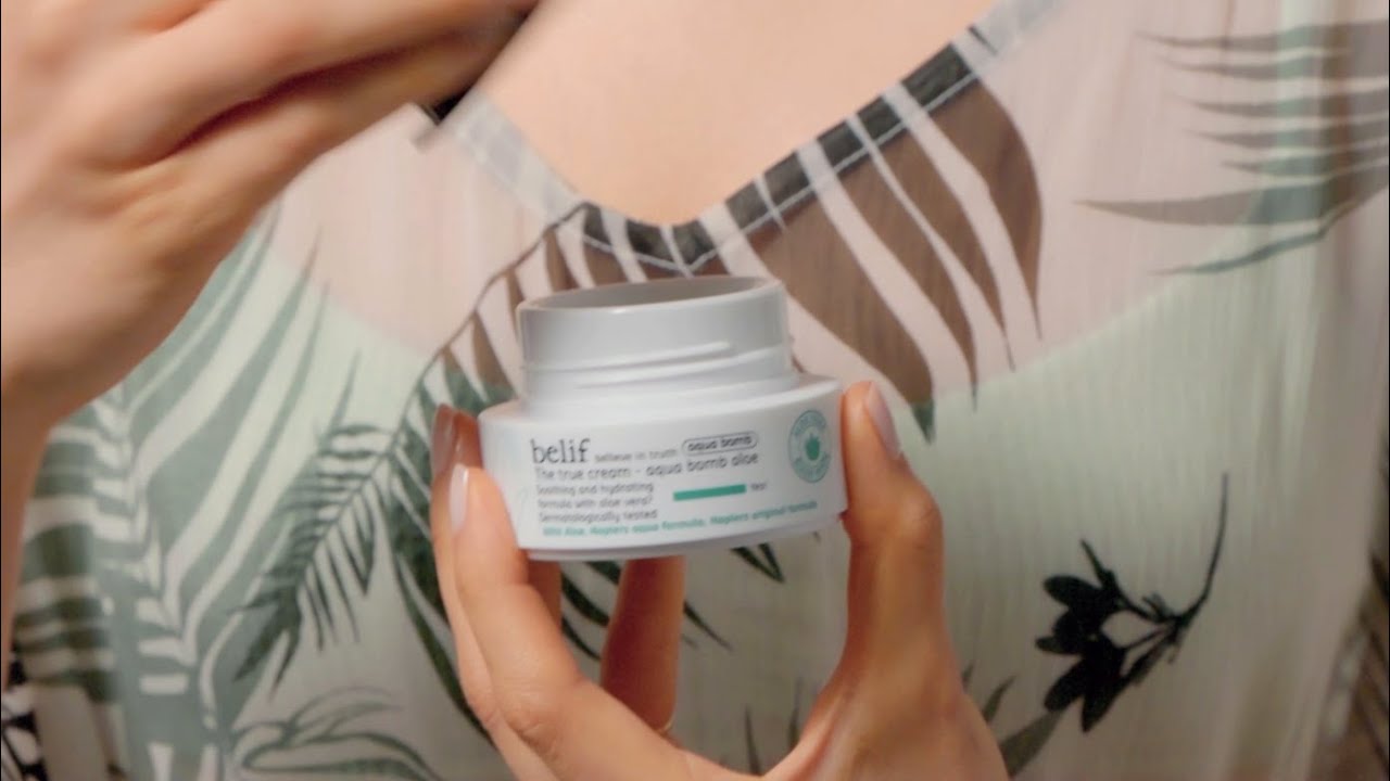 After Sun Skincare Routine with belif The True Cream Aqua Bomb Aloe