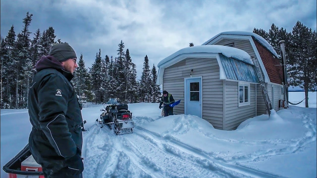 Off Grid Cabin Trip at -23°C. Hunting, Fishing, Firewood