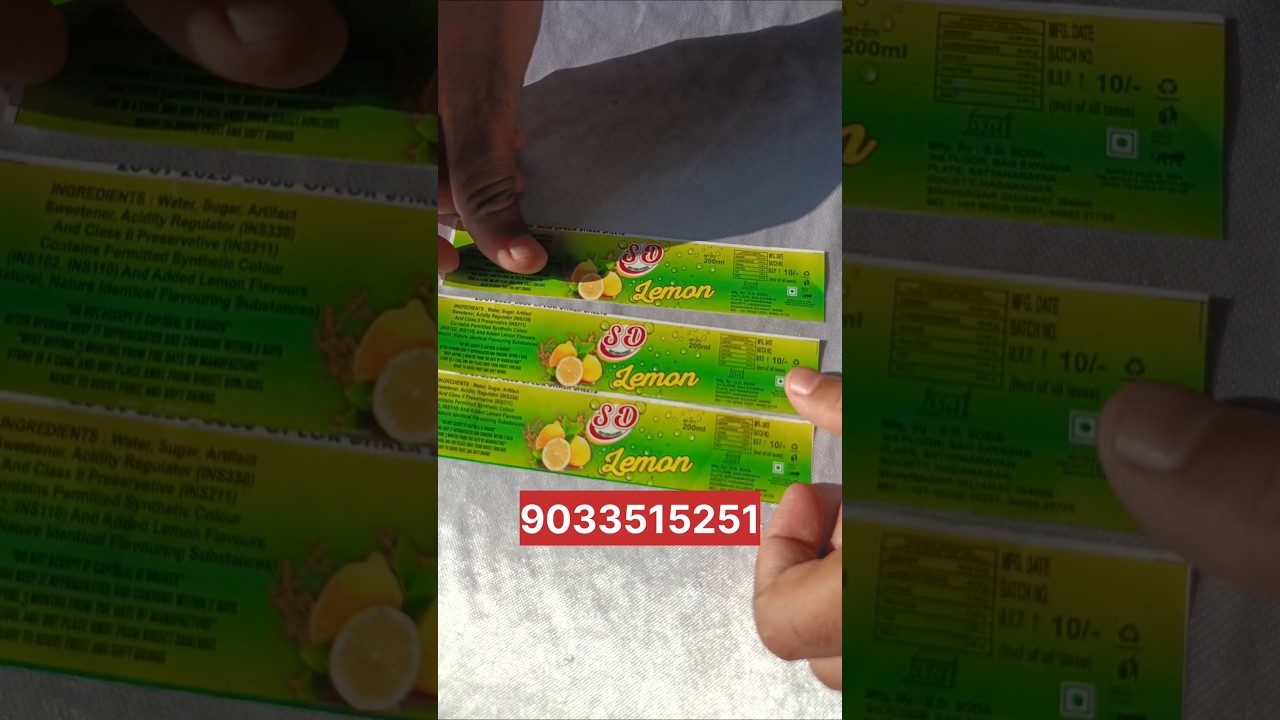 lemon 🍋  lemon Soda Label || 