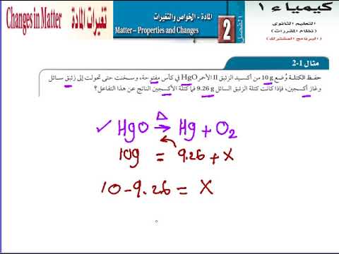 أي الجمل الآتية لاتعبر عن قانون حفظ الكتلة