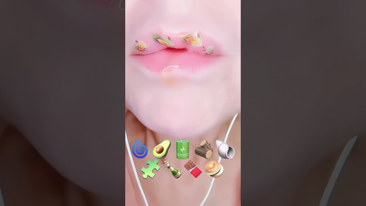 ASMR Satisfying Eating Emoji Food Challenge Mukbang #emojichallenge #satisfyinglips #asmrcrunch