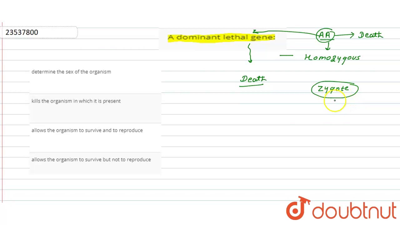 A dominant lethal gene: