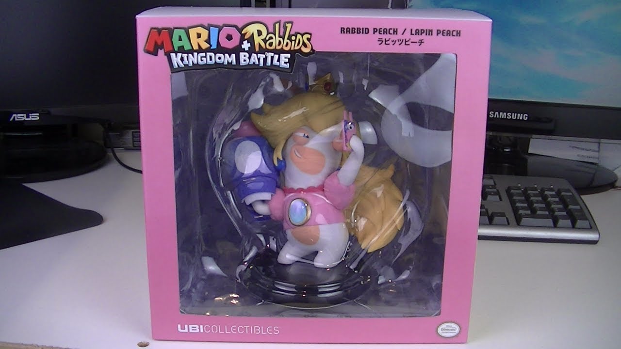 MARIO +RABBIDS KINGDOM BATTLE STATUA PEACH 16,5 cm DA COLLEZIONE NINTENDO  SWITCH