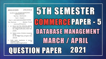 5th sem DBMS question paper |5th sem computer paper ||degree 5th sem data base management system |