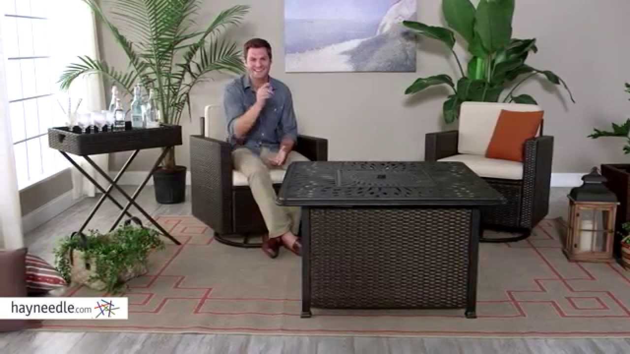 Coral Coast Berea Wicker Conversation Set with Florentine Fire Pit - Product Review Video