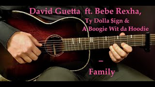 How to play DAVID GUETTA ft BEBE REXHA FAMILY Acoustic Guitar Lesson Tutorial
