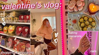 VALENTINES DAY VLOG: days in my life!! baking macarons, shop with me, self care, \& more!!