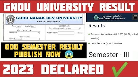 Gndu University Result 2023 Declared ✔️ || Gndu Odd Semester Exams Result || Gndu Result 2023
