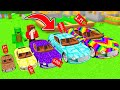 Jj and mikey bought all sizes of cars in minecraft  tiny vs big cars in minecraft