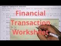 Basic Accounting - Financial Transaction Worksheet (Part 1)