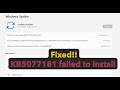 How to fix update KB5077181 failed to install in Windows 11 25H2 or 24H2